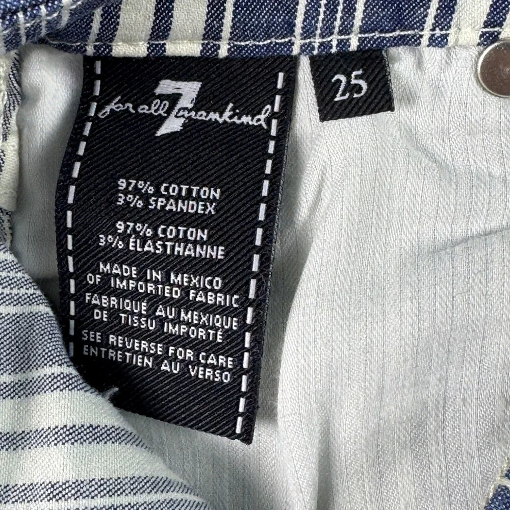 For All Mankind Striped Jeans Women's Size 25 Blue White Wide Leg Pants NWT - Picture 12 of 15